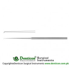Barbara Micro Ear Needle Angled 25° Stainless Steel, 16 cm - 6 1/4" Tip Size 1.0 mm